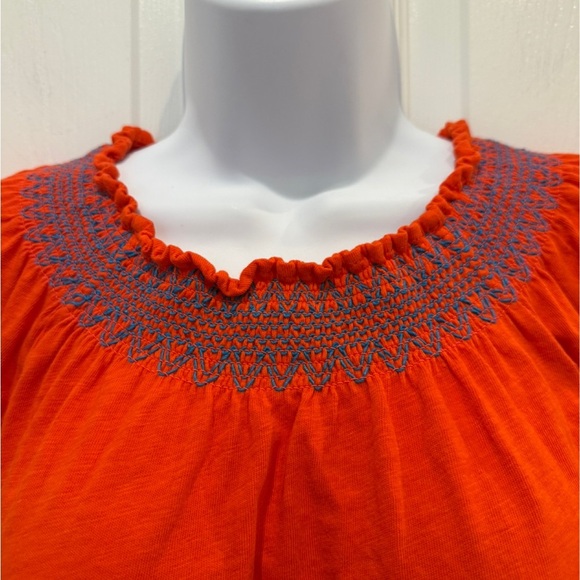 J. Crew Burnt Orange Smocked Blouse, size XS - Picture 2 of 6